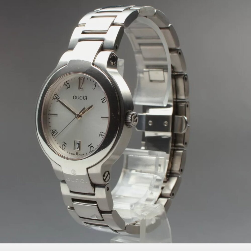 MINT Gucci Men's White Face Watch FULL BOX - Picture 4 of 5